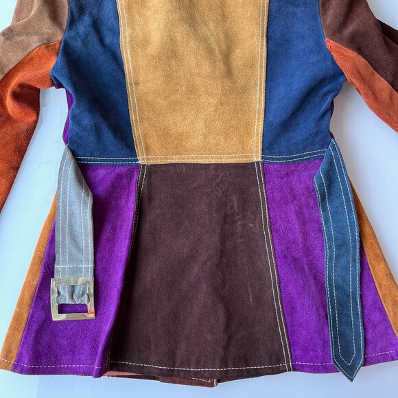 $800 Firm! VINTAGE 70s Patchwork Suede Jacket Boho Funky - Picture 9 of 16